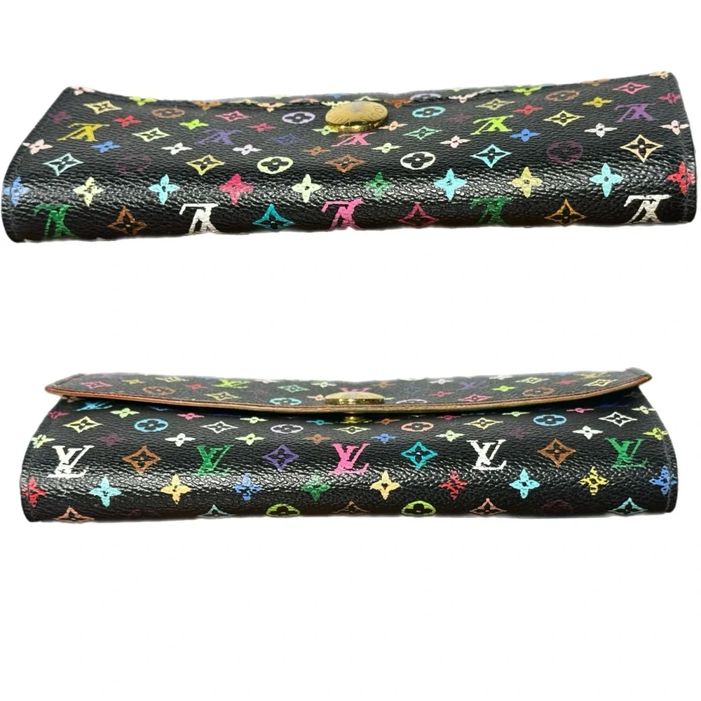 Authentic  Louis Vuitton Murakami Sarah Wallet – Black Multicolor - Picture 5 of 12